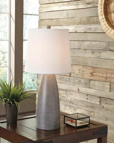 Ashley Shavontae Table Lamp (set Of 2) In Gray