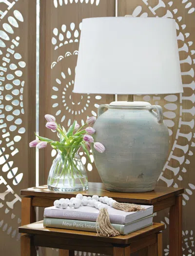 Ashley Shawburg Table Lamp In Antique Green
