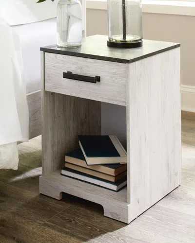 Ashley Shawburn 16" Nightstand In Whitewash/charcoal Gray