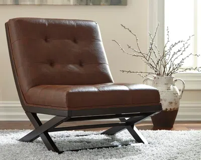 Ashley Sidewinder Accent Chair In Brown