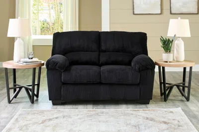 Ashley Simplejoy Loveseat In Onyx