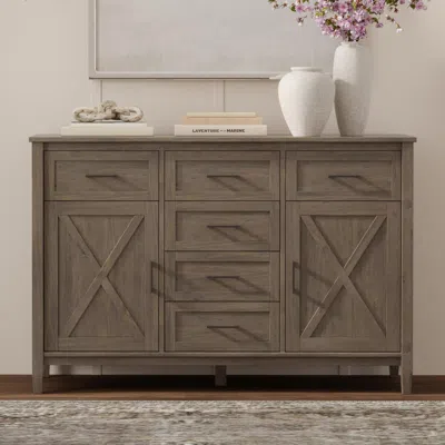 Ashley Simpli Home Ela Sideboard In Smoky Brown