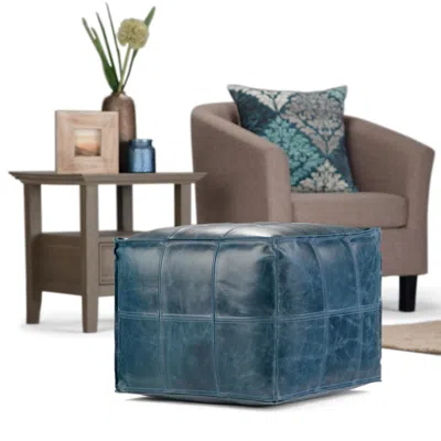 Ashley Simpli Home Manning Pouf In Teal