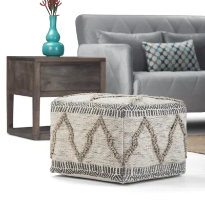 Ashley Simpli Home Sweeney Pouf In Gray/natural