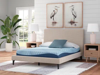 Ashley Sleep Essentials 8 Inch Firm Memory Foam 2.0 Twin Mattress In Light Blue