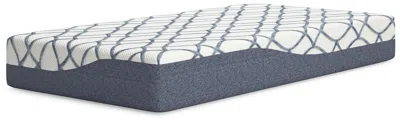 Ashley Sleep Gruve 10" Firm Memory Foam Twin Mattress In White/blue