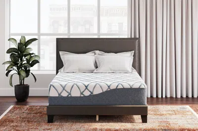 Ashley Sleep Gruve 14" Plush Memory Foam California King Mattress In White/blue