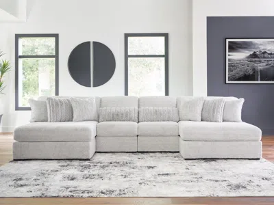 Ashley Snodoodle 4-piece Modular Sectional With Double Chaise In Arctic