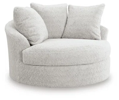 Ashley Snodoodle Oversized Swivel Accent Chair In Arctic