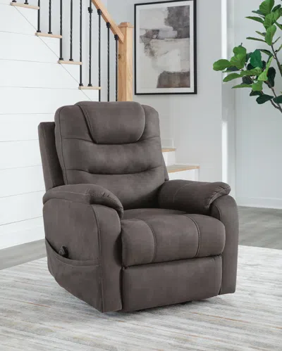Ashley Snowfield Dual Power Lift Recliner In Gunmetal