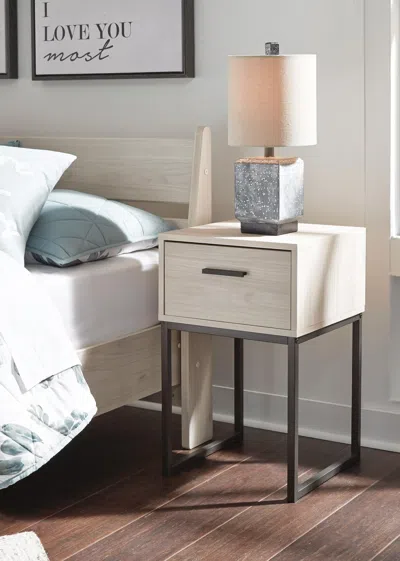 Ashley Socalle 20" 1 Drawer Nightstand In Light Natural