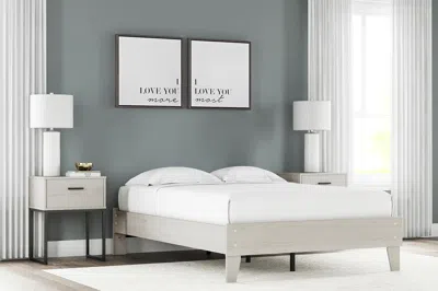 Ashley Socalle Full Platform Bed In Light Natural