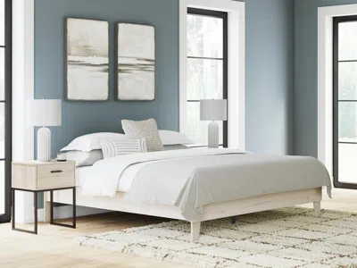 Ashley Socalle Platform Bed In Light Natural