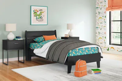 Ashley Socalle Twin Panel Platform Bed In Black
