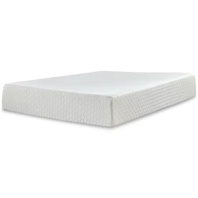 Ashley Socalle Twin Platform Bed With Chime 12 Inch Plush Memory Foam Mattress In A Box In Light Natural