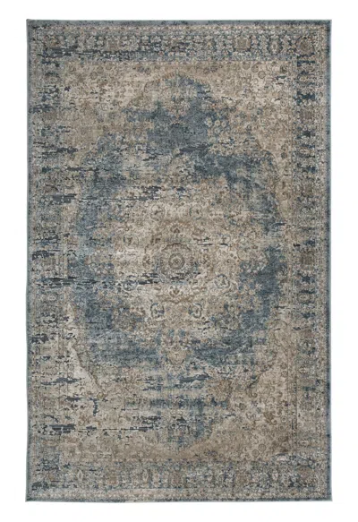 Ashley South 5' X 7' Rug In Blue/beige