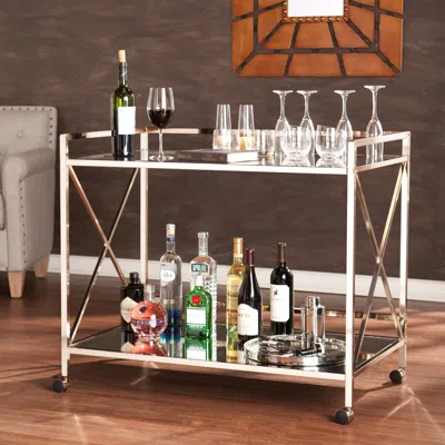 Ashley Southern Enterprises Furniture Dresden Bar Cart In Gold