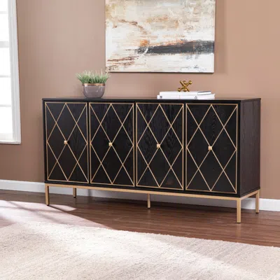 Ashley Southern Enterprises Furniture Erdan Sideboard Cabinet With Storage In Black/gold
