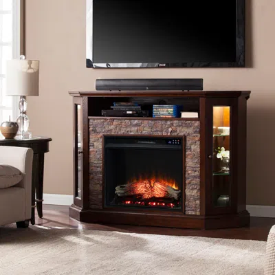 Ashley Southern Enterprises Furniture Harper Convertible Touch Screen Fireplace Mantel In Espresso