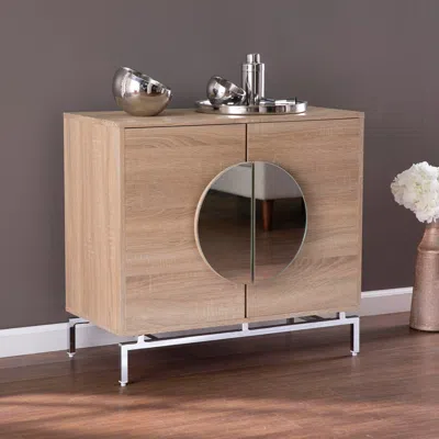Ashley Southern Enterprises Furniture Holden Bar Cabinet In Natural/chrome