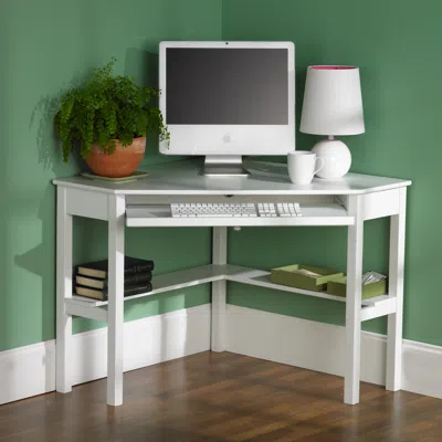 Ashley Southern Enterprises Furniture Meg Corner Computer Desk In White