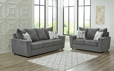 Ashley Stairatt Sofa And Loveseat In Gravel