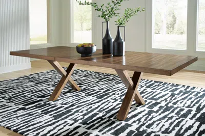 Ashley Steenlage 84"-108" Extendable Dining Table In Brown