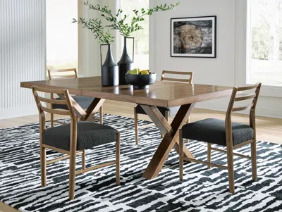 Ashley Steenlage Dining Table And 4 Chairs In Brown