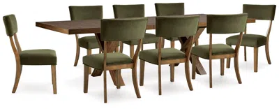 Ashley Steenlage Dining Table And 8 Chairs In Brown