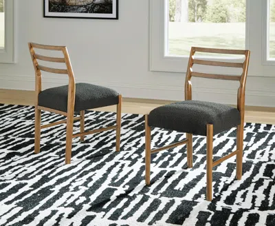 Ashley Steenlage Ladderback Dining Chair In Black/brown
