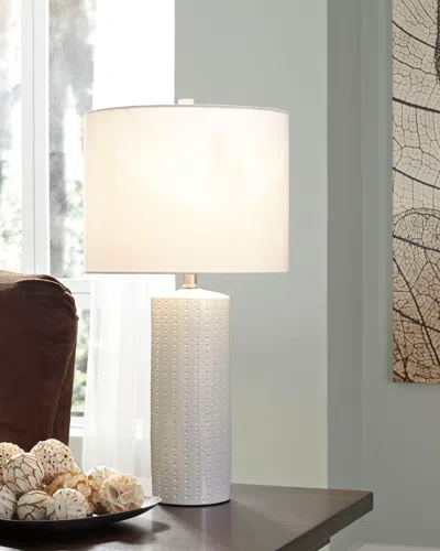 Ashley Steuben Table Lamp (set Of 2) In White