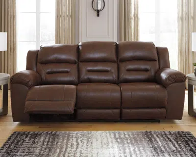 Ashley Stoneland Manual Reclining Sofa In Chocolate