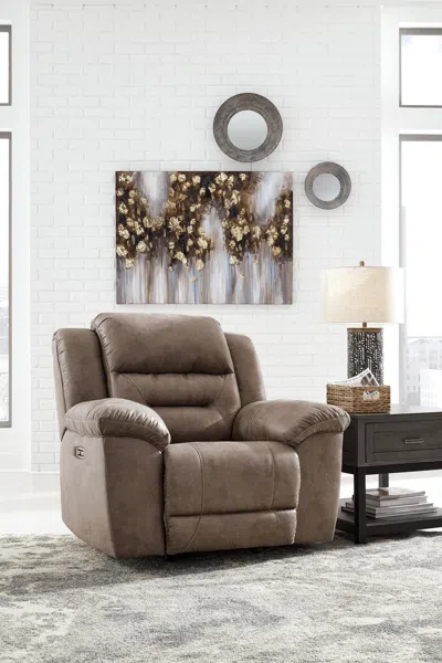 Ashley Stoneland Power Recliner In Fossil