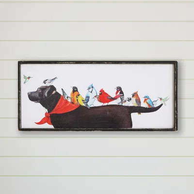 Ashley Storied Home Birds And Dog Framed Wall Art In White