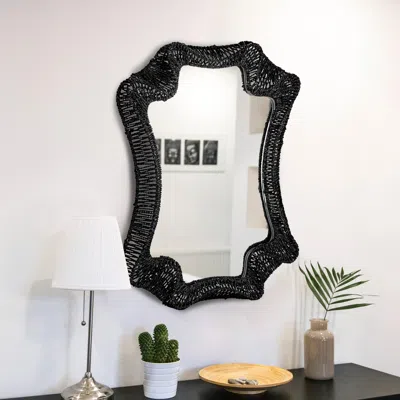 Ashley Storied Home Cattail Wall Mirror In Black