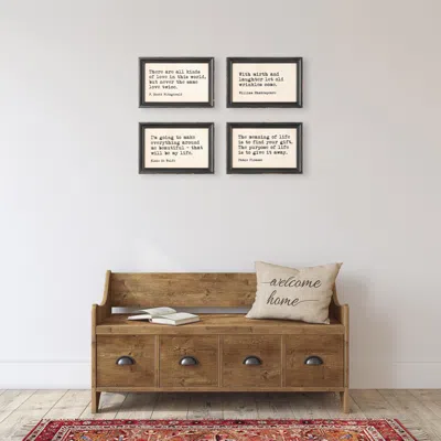 Ashley Storied Home Quotes Wall Decor (set Of 4) In Brown