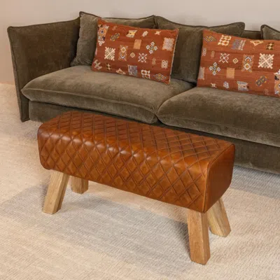 Ashley Storied Home Stylish Bench In Camel/natural