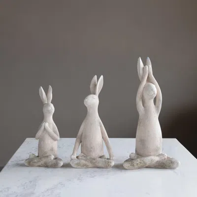Ashley Storied Home Yoga Rabbit (set Of 3) In Natural