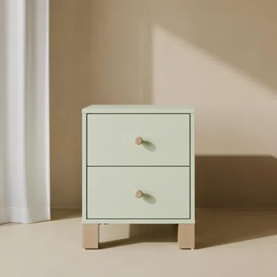 Ashley Storkcraft California 18" 2 Drawer Nightstand In Sage/driftwood