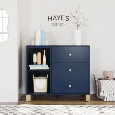 Ashley Storkcraft California 3 Drawer Combo Dresser In Midnight Blue/driftwood