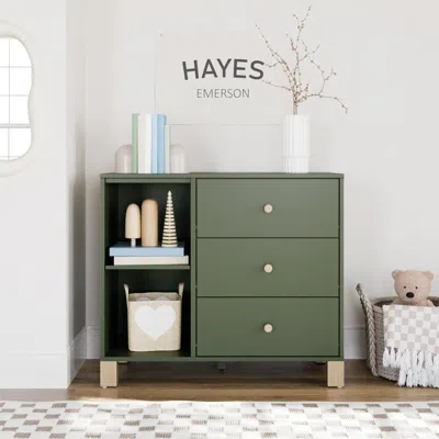 Ashley Storkcraft California 3 Drawer Combo Dresser In Olive/driftwood