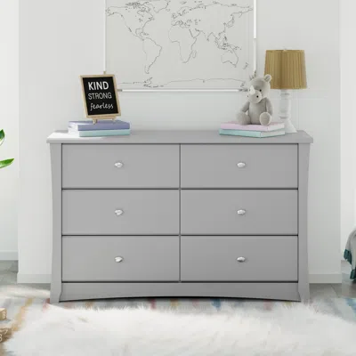 Ashley Storkcraft Crescent 6 Drawer Double Dresser In Pebble Gray
