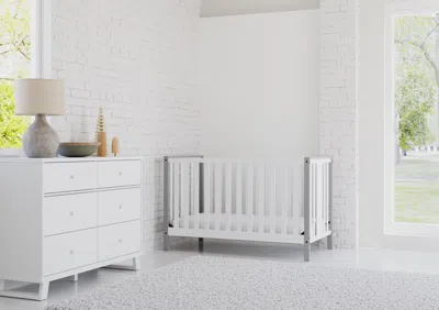 Ashley Storkcraft Pacific 4-in-1 Convertible Crib In White/pebble Gray