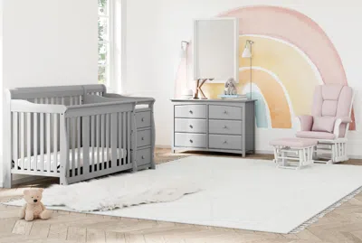 Ashley Storkcraft Portofino 5-in-1 Convertible Crib And Changer In Pebble Gray