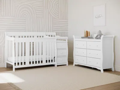 Ashley Storkcraft Portofino 5-in-1 Convertible Crib And Changer In White