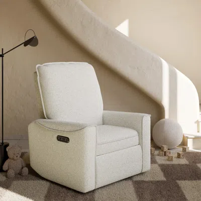 Ashley Storkcraft Santos Deluxe Power Swivel Glider Recliner In Ivory