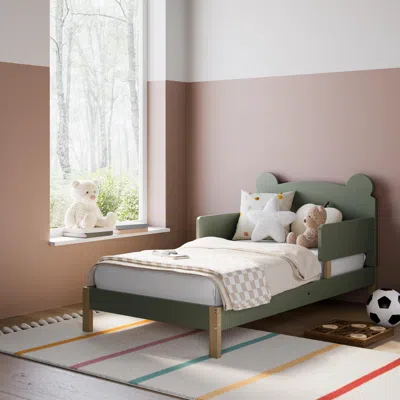 Ashley Storkcraft Teddy Bear Toddler Bed In Olive/driftwood