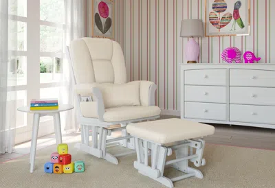 Ashley Storkcraft Tuscany Glider And Ottoman In White/beige