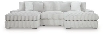 Ashley Stupendous 3-piece Sectional With Double Chaise In Alloy