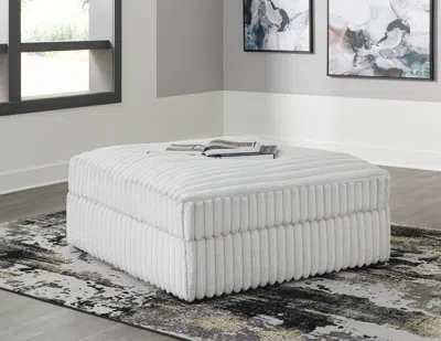 Ashley Stupendous Oversized Accent Ottoman In Alloy